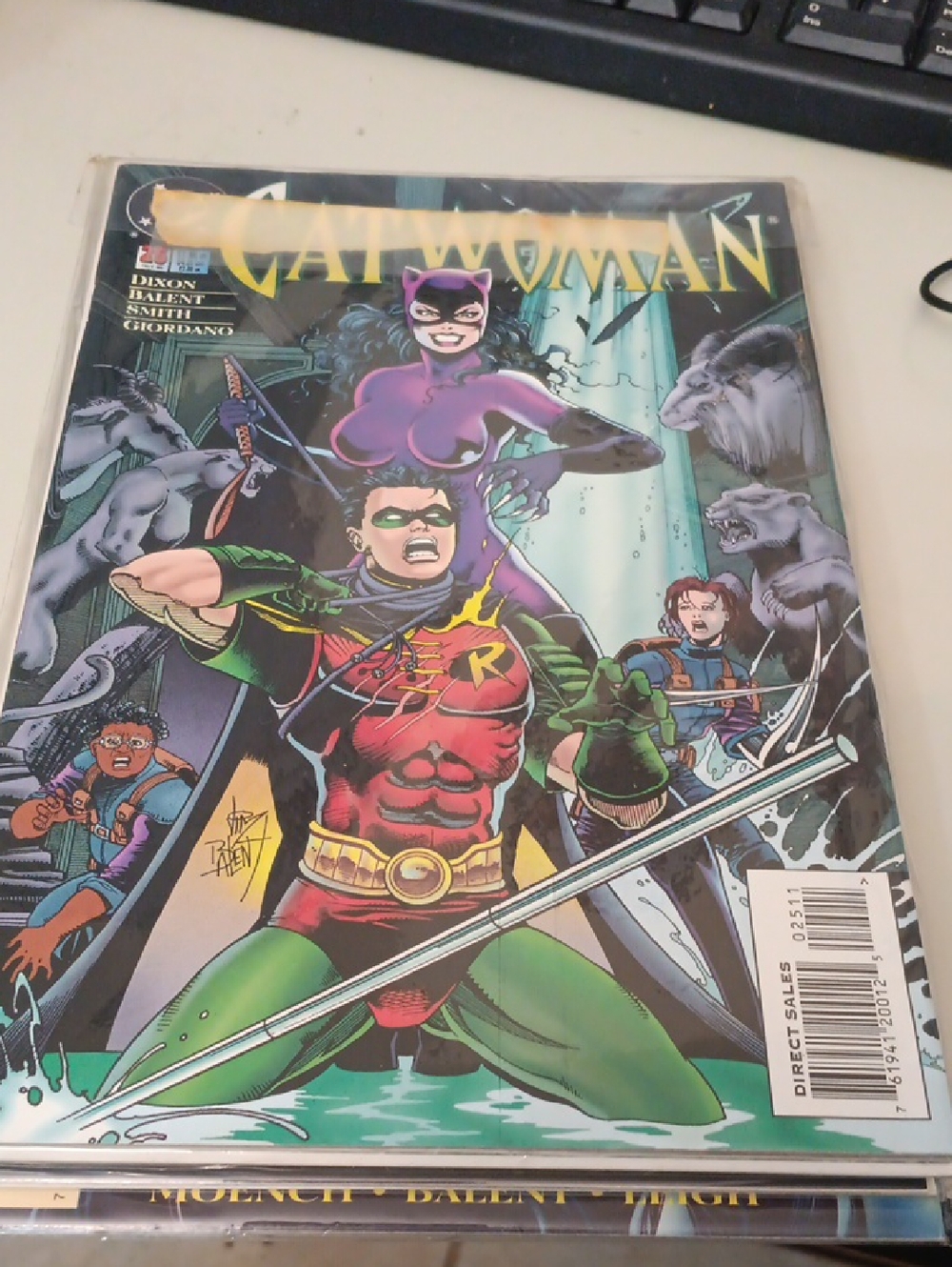 DC Comics Catwoman & Robin Comic Cover - Purple, Red, Green, Black 3x Copys